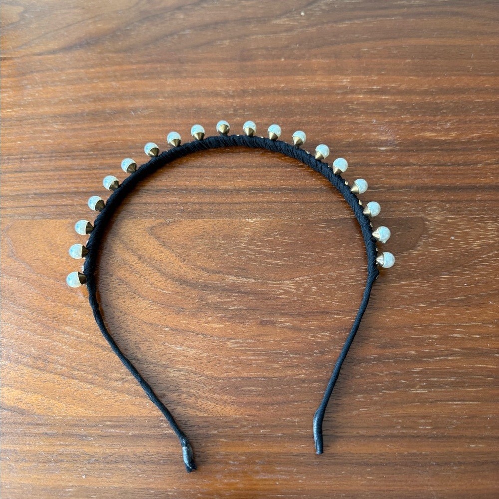 Black Headband with Silver Studs